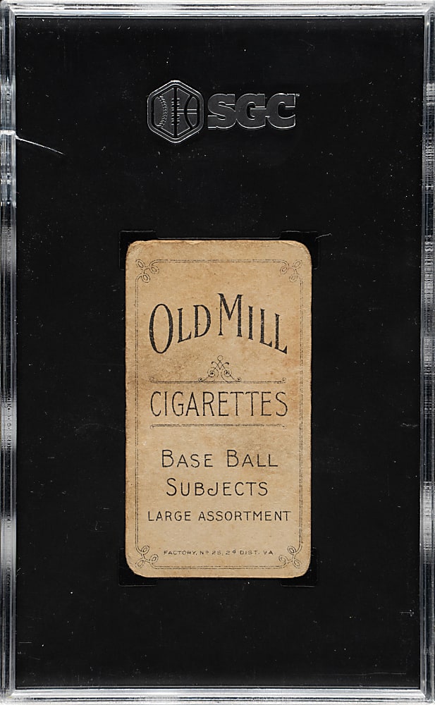 1909-1911 T206 White Border Ty Cobb Portrait Red Background SGC GOOD 2 - Old Mill Back