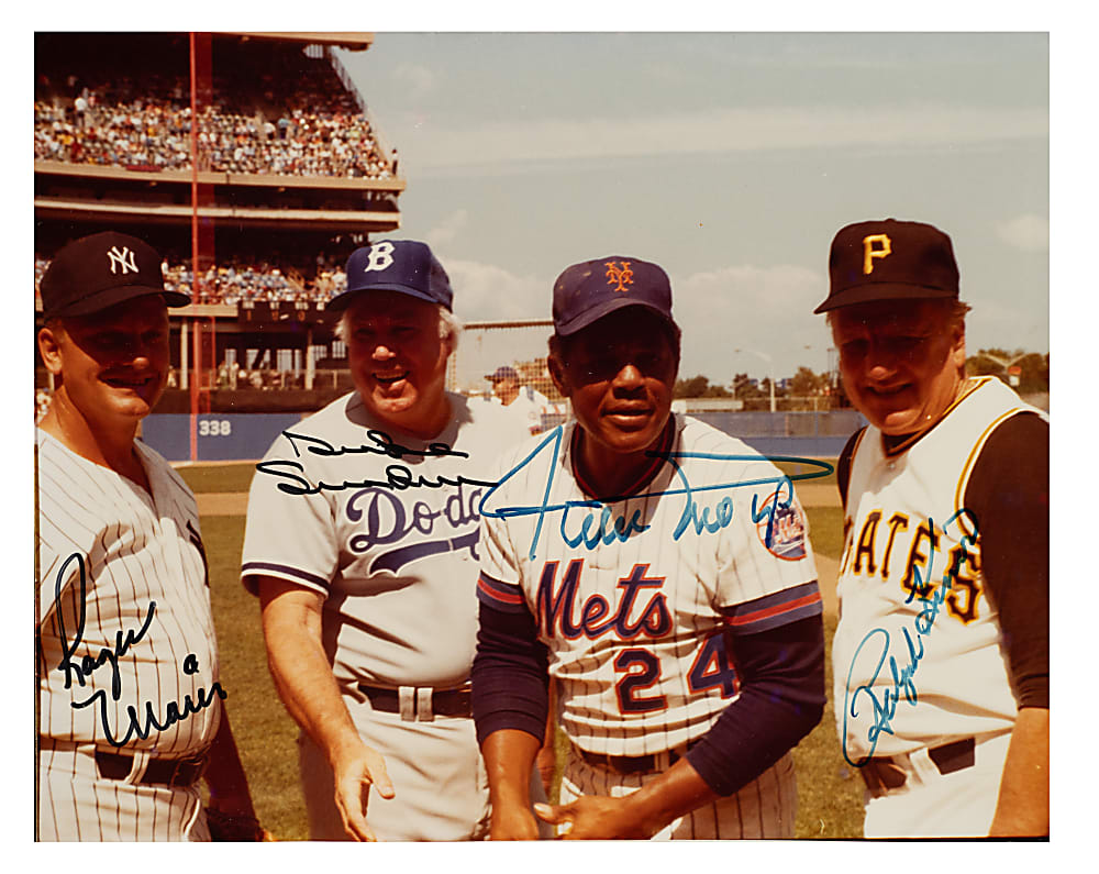 Roger Maris, Duke Snider, Willie Mays, and Ralph Kiner Signed Photograph - JSA