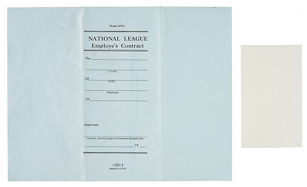 1973 Ernie Banks Chicago Cubs Coach's Contract