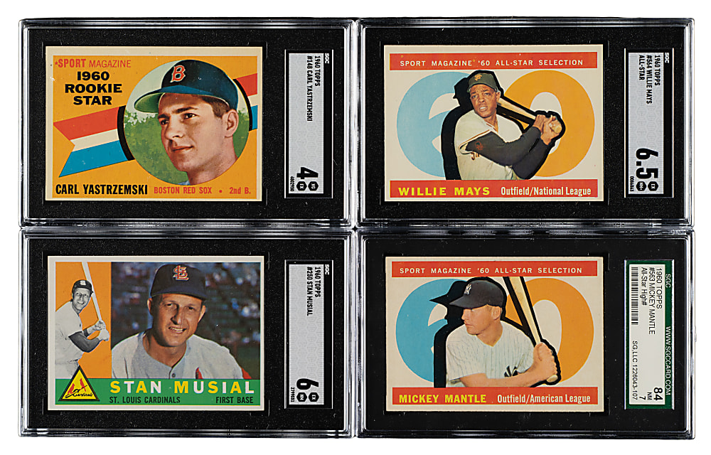 1960 Topps Complete Set (572) Including #350 Mickey Mantle PSA NM 7
