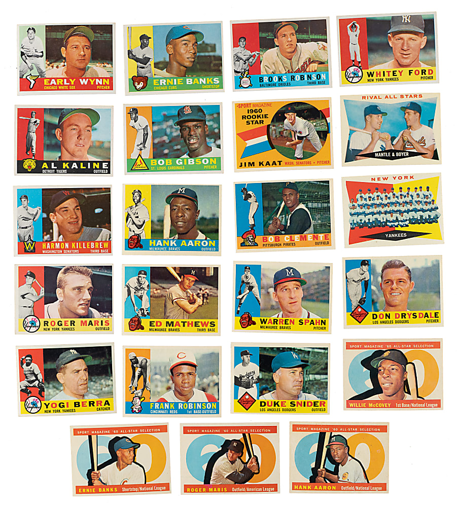 1960 Topps Complete Set (572) Including #350 Mickey Mantle PSA NM 7