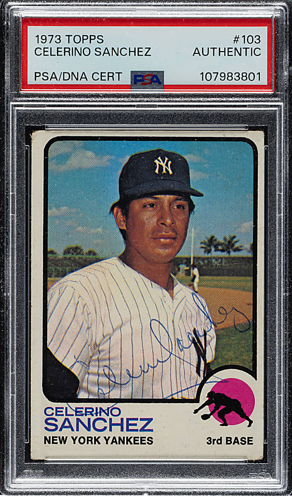 Signed 1973 Topps #103 Celerino Sanchez - PSA/DNA - Signature Rarity!