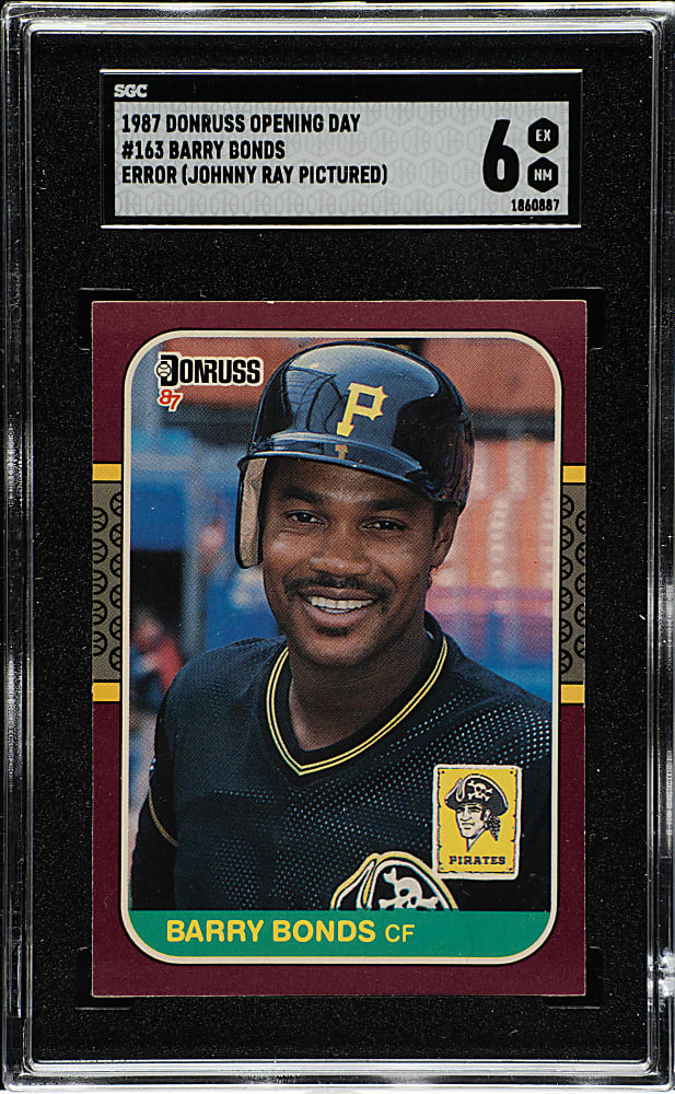 1987 Donruss Opening Day #163 Barry Bonds Rookie SGC EX/NM 6 - Johnny Ray Error!