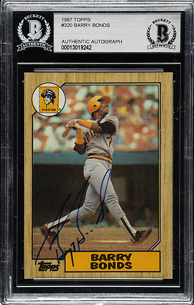 Signed 1987 Topps #320 Barry Bonds Rookie - Beckett - Early Signature!