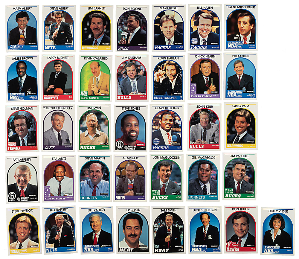 1989-1990 NBA Hoops Basketball Announcers Near-Complete Set (40/44)