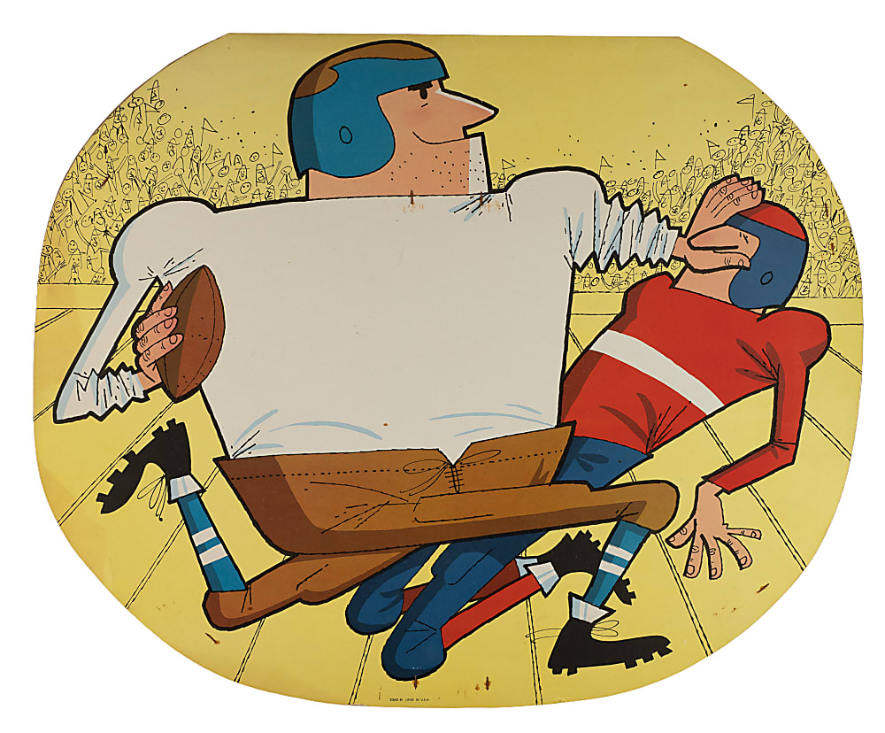 1960s Post Cereal Football Grocery Store Display Collection (6)