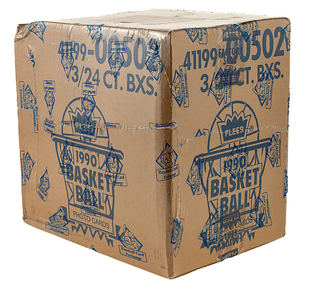 1990-1991 Fleer Basketball Factory-Sealed Unopened Rack Pack Case (3 Boxes, 72 Packs) - BBCE