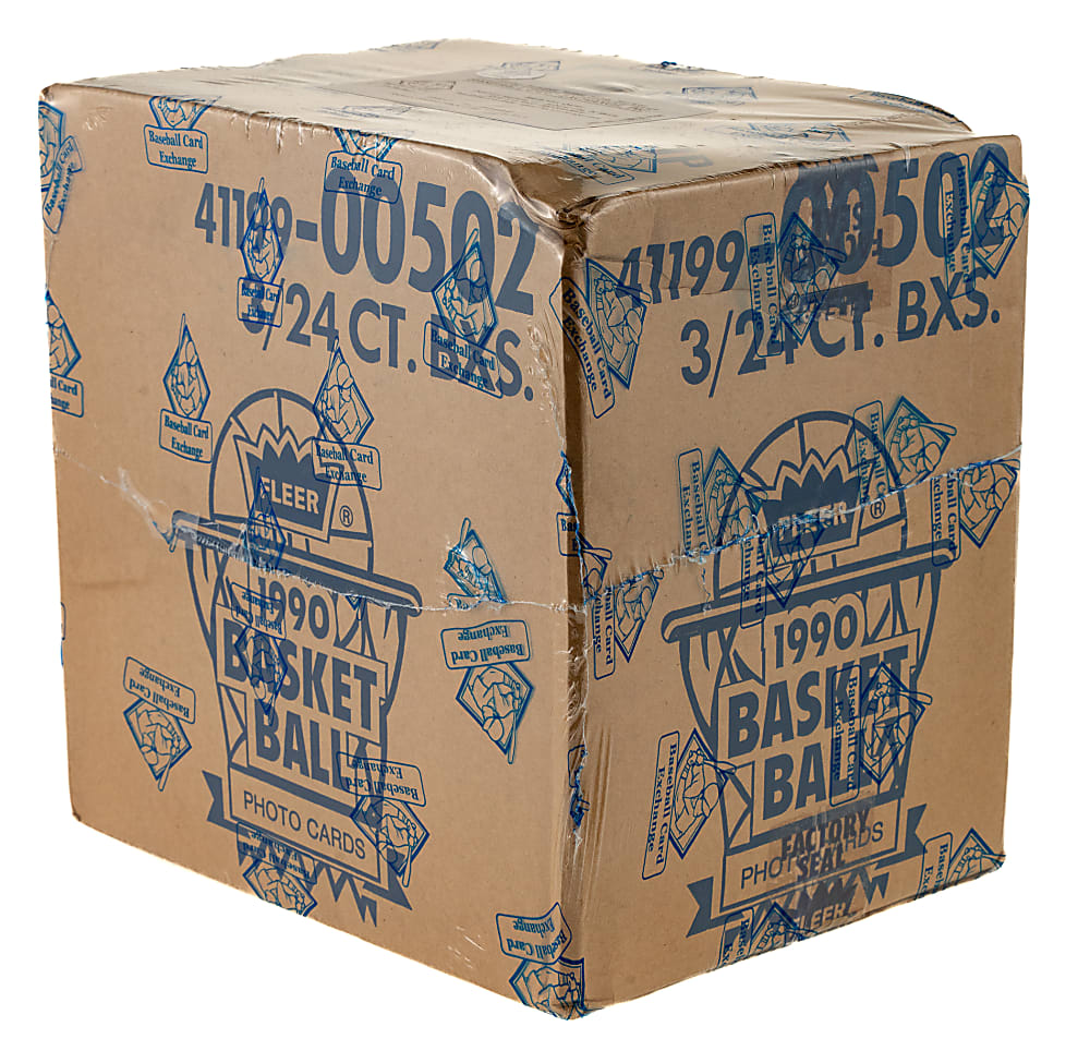 1990-1991 Fleer Basketball Factory-Sealed Unopened Rack Pack Case (3 Boxes, 72 Packs) - BBCE