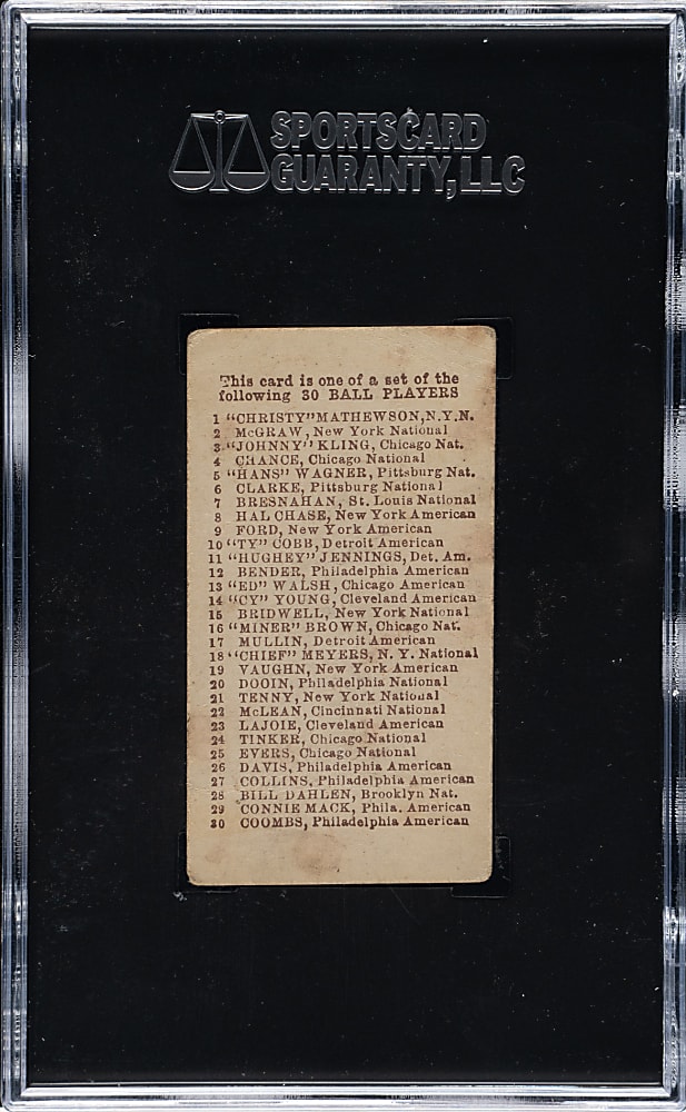 1910 E98 Anonymous "Set of 30" Honus Wagner SGC POOR 1 - Orange Background