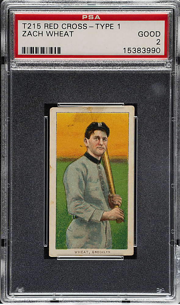 1910-1912 T215 Red Cross Tobacco (Type 1) Zack Wheat PSA GOOD 2