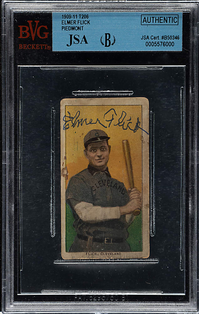 Signed 1909-1911 T206 White Border Elmer Flick - Beckett/JSA