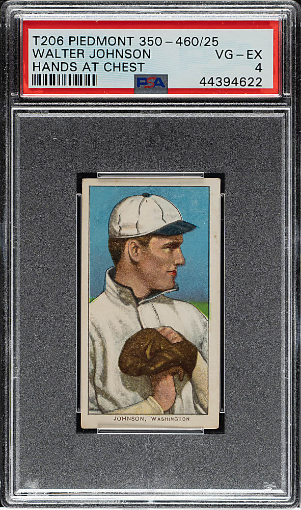 1909-1911 T206 White Border Walter Johnson Hands at Chest PSA VG-EX 4