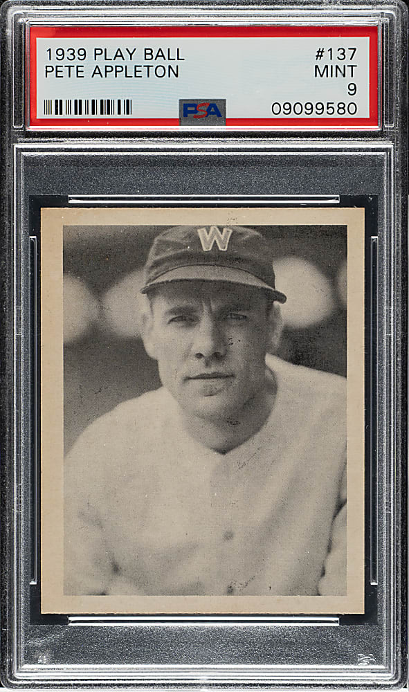 1939 R334 Play Ball #137 Pete Appleton PSA MINT 9 - 1 of 3 - Highest Graded!