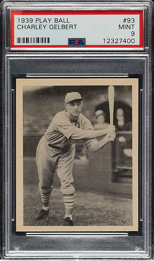 1939 R334 Play Ball #93 Charley Gelbert PSA MINT 9 - Highest Graded!