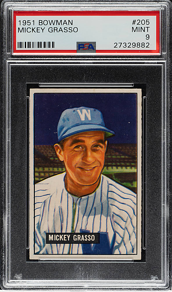 1951 Bowman #205 Mickey Grasso PSA MINT 9
