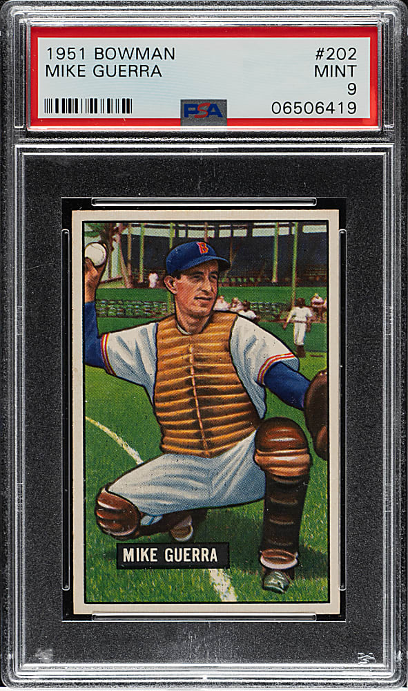 1951 Bowman #202 Mike Guerra PSA MINT 9