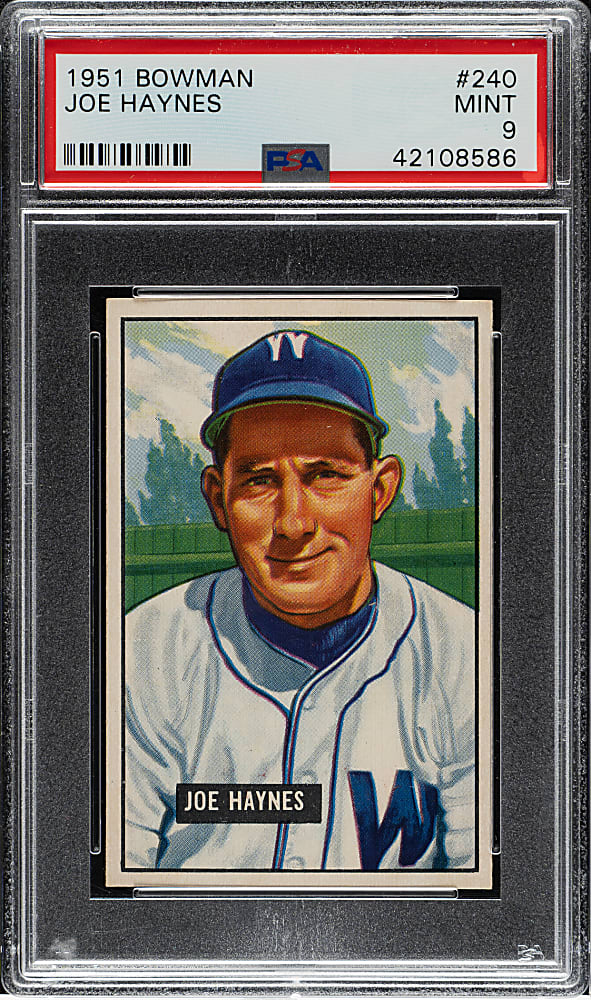 1951 Bowman #240 Joe Haynes PSA MINT 9