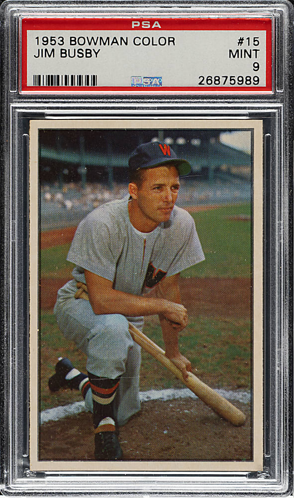 1953 Bowman Color #15 Jim Busby PSA MINT 9