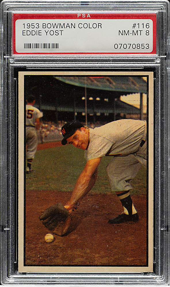 1953 Bowman Color #116 Eddie Yost PSA NM-MT 8