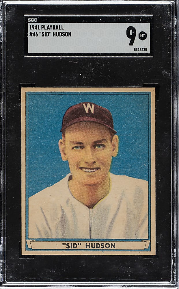 1941 R336 Play Ball #46 Sid Hudson SGC MINT 9 - 1 of 1 - Highest Graded!