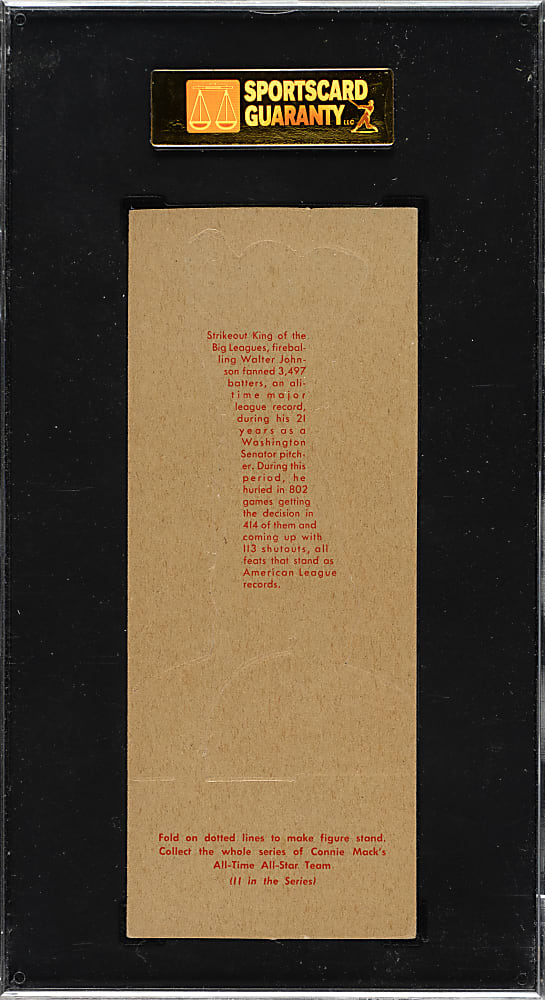 1951 Topps Connie Mack's All-Stars Walter Johnson SGC EX 60