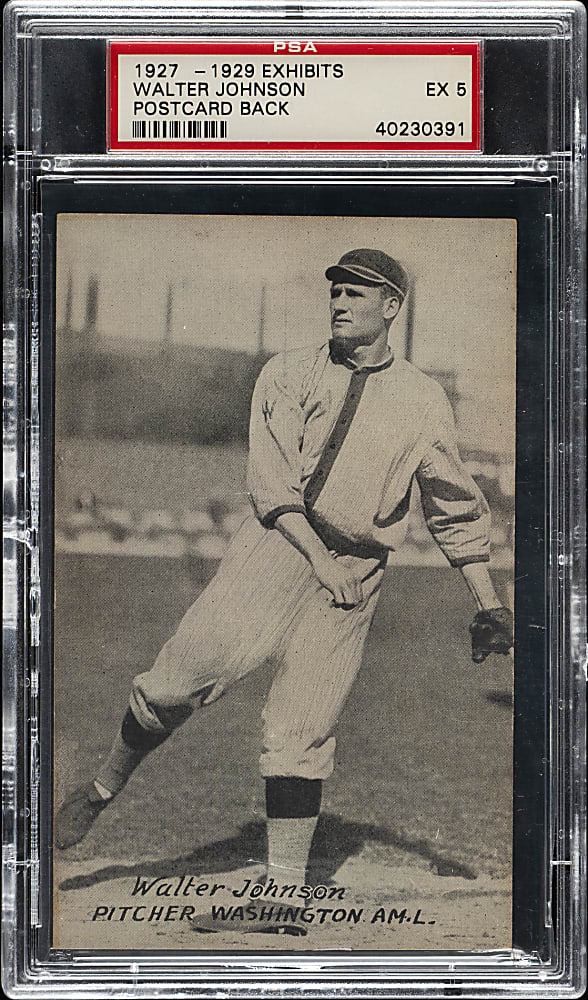 1926-1929 "Exhibit-Style Postcard-Back" Walter Johnson PSA EX 5