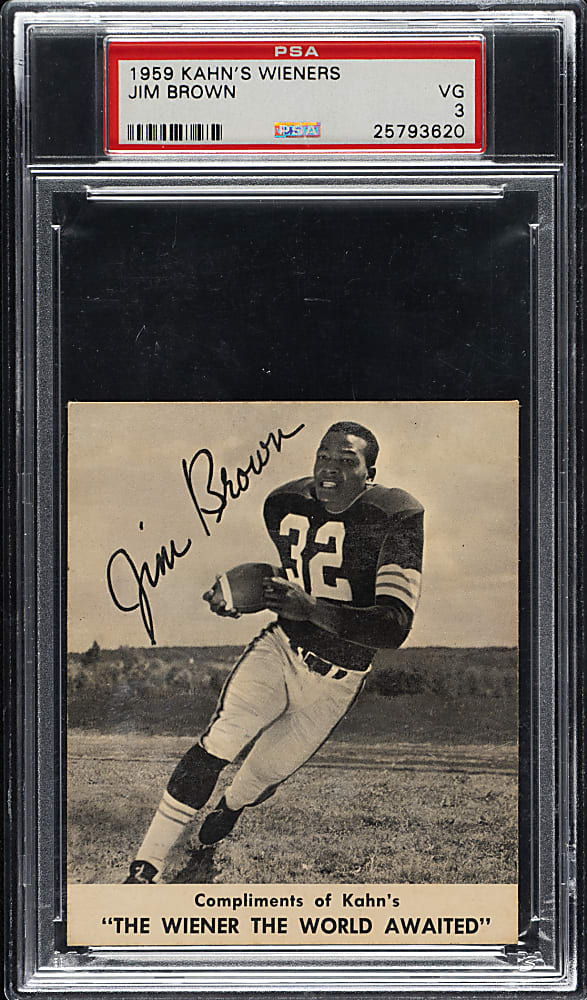 1959 Kahn's Wieners Football Jim Brown PSA VG 3