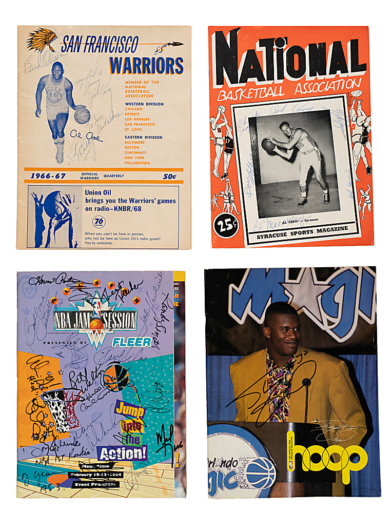 1947 to 1998 Basketball Multi-Signed Program and Magazine Collection (11) Including Oscar Robertson, Bob Cousy, and George Mikan