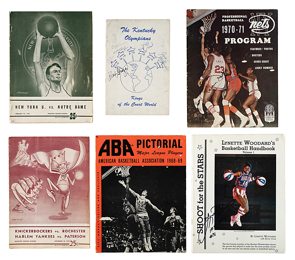 1947 to 1998 Basketball Multi-Signed Program and Magazine Collection (11) Including Oscar Robertson, Bob Cousy, and George Mikan