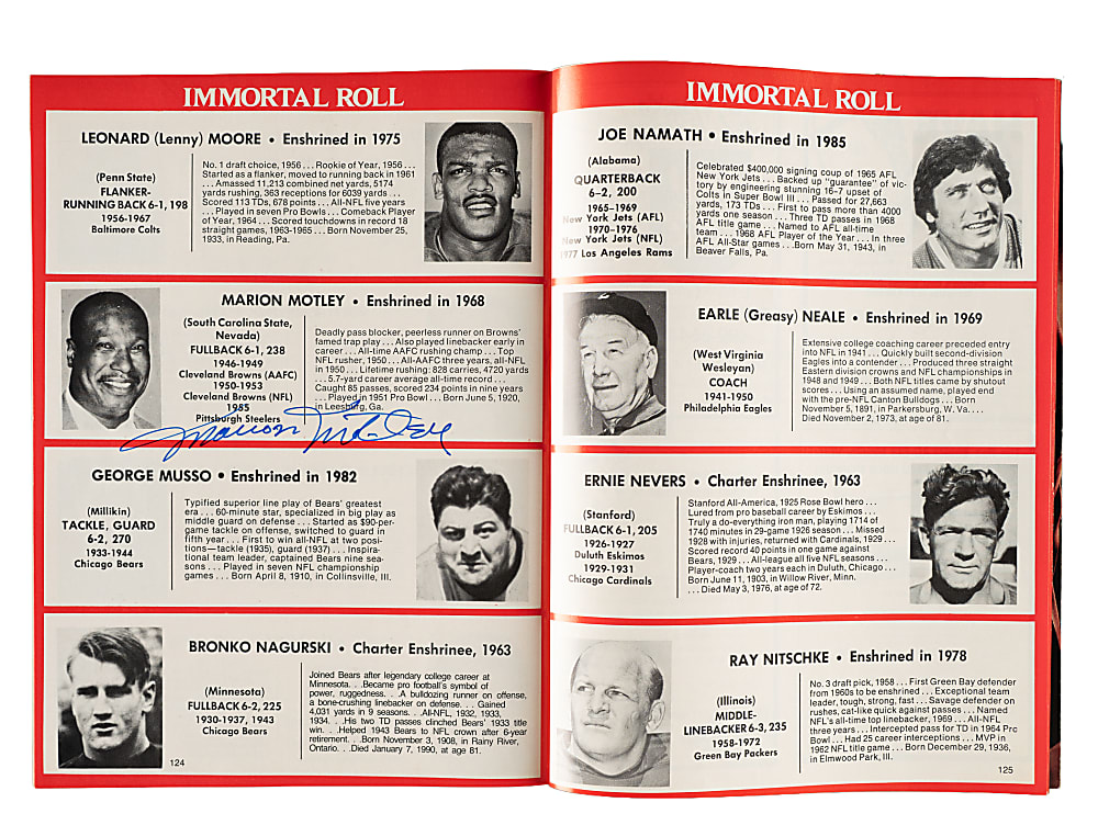 1971 to 1991 Football Multi-Signed Program Collection (7) Including O.J. Simpson, Michael Irvin, and George Blanda