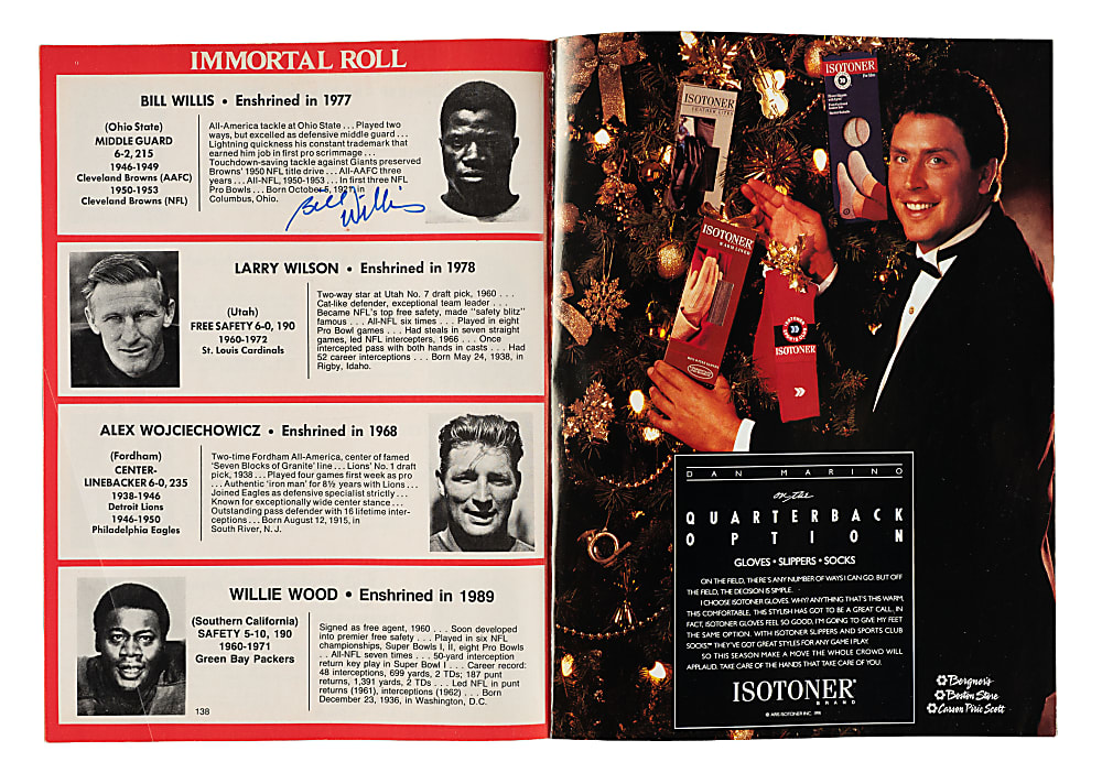 1971 to 1991 Football Multi-Signed Program Collection (7) Including O.J. Simpson, Michael Irvin, and George Blanda