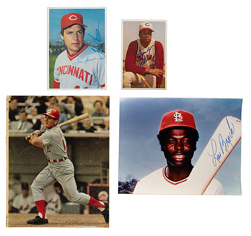 Hall of Fame and Stars Signed Photograph and Magazine-Page Collection (65) Including Berra, Seaver, and Rose