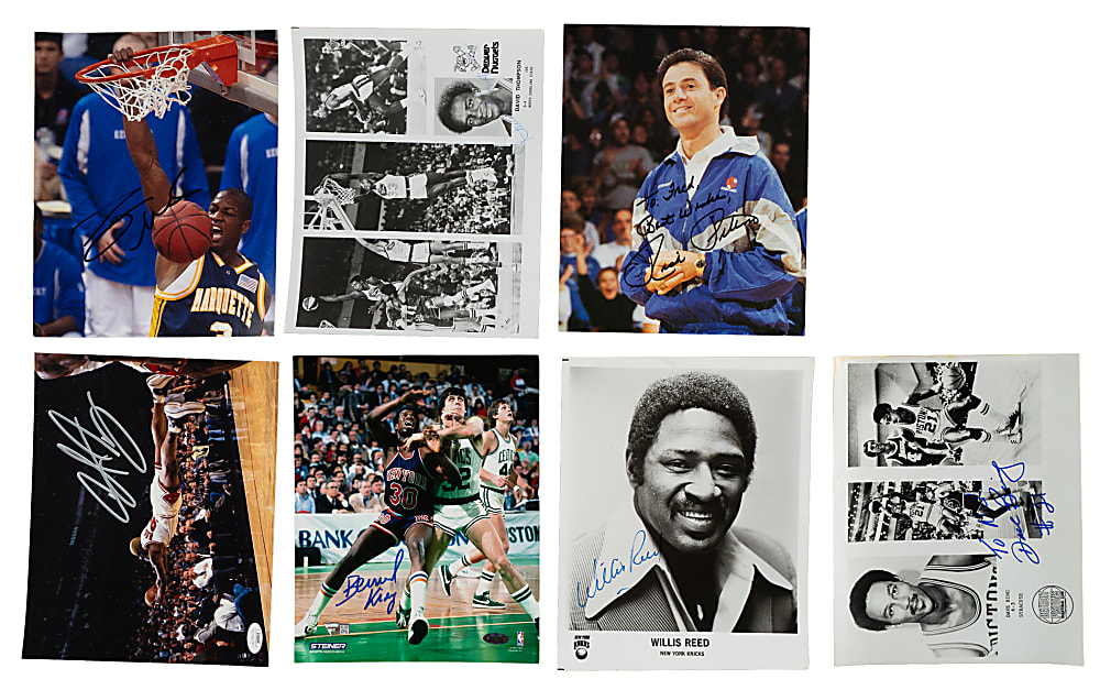 Basketball Signed Photograph and Index Card Collection (270) Including George Mikan, Dwyane Wade, Jerry West, and Bob Cousy