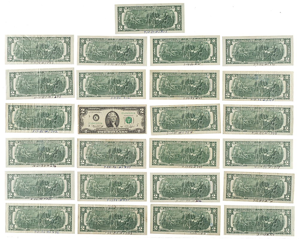 Celebrities and Sports Hall of Famers and Stars Signed $2 Bill Collection (29)