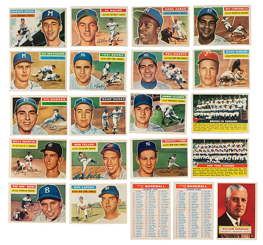 1956 Topps Complete Set (340) Plus Two Checklists and Six Team Variations