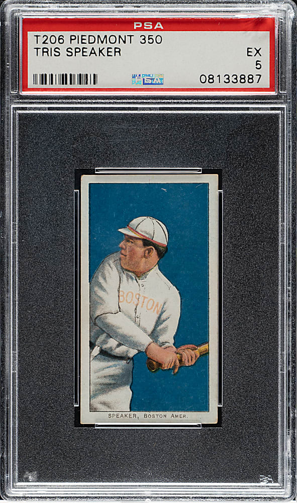 1909-1911 T206 White Border Tris Speaker Rookie PSA EX 5