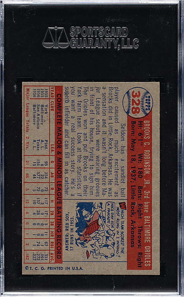 1957 Topps #328 Brooks Robinson Rookie SGC NM/MT+ 8.5