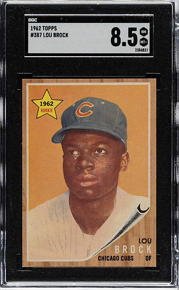 1962 Topps #387 Lou Brock Rookie SGC NM/MT+ 8.5