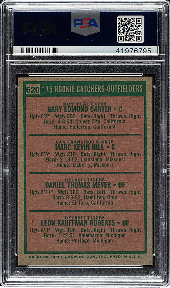 1975 Topps #620 Gary Carter Rookie PSA GEM MINT 10