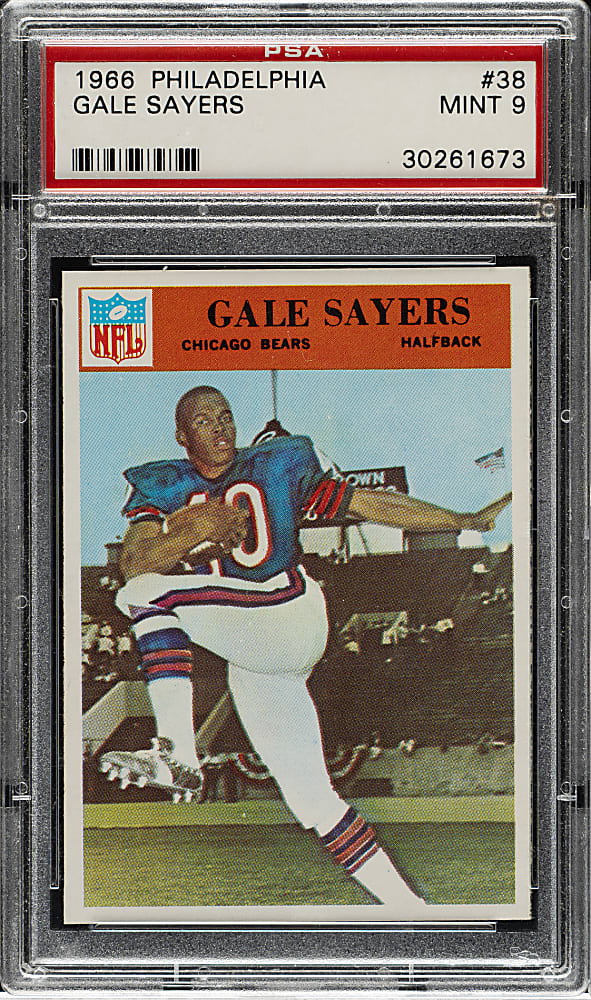 1966 Philadelphia Football #38 Gale Sayers Rookie PSA MINT 9 - Highest Graded!