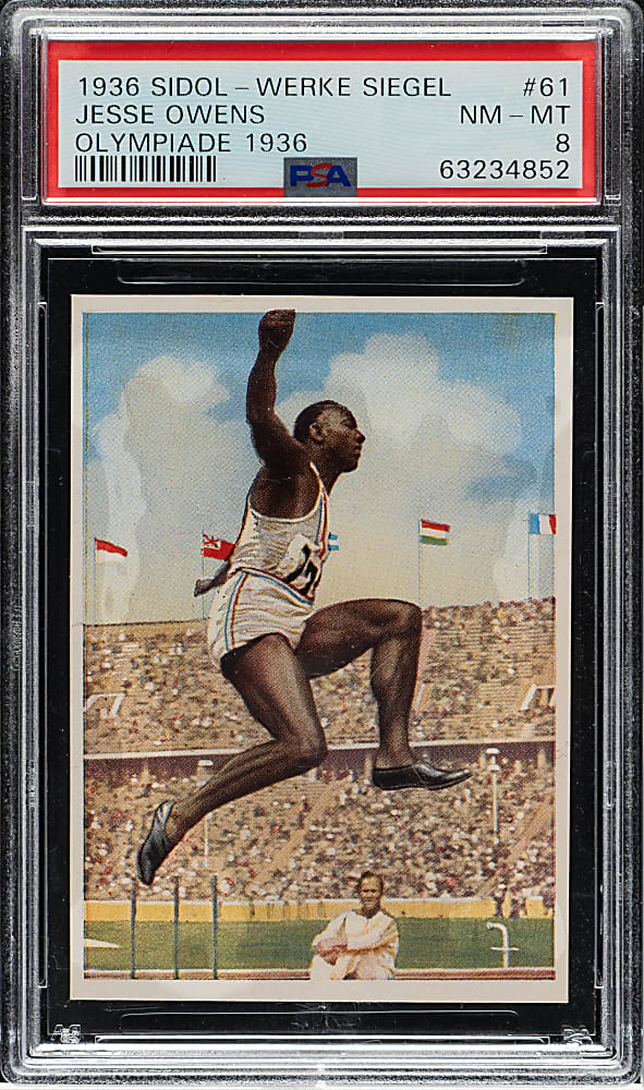 1936 Sidol-Werke Siegel Olympiade #61 Jesse Owens PSA NM-MT 8
