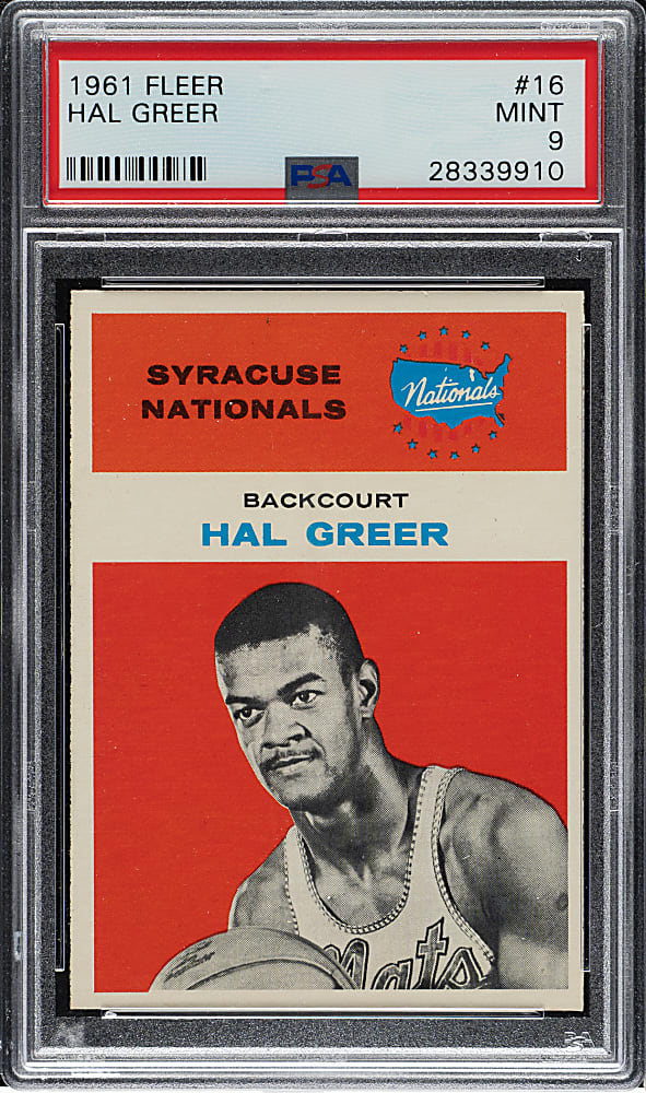 1961-1962 Fleer Basketball #16 Hal Greer Rookie PSA MINT 9