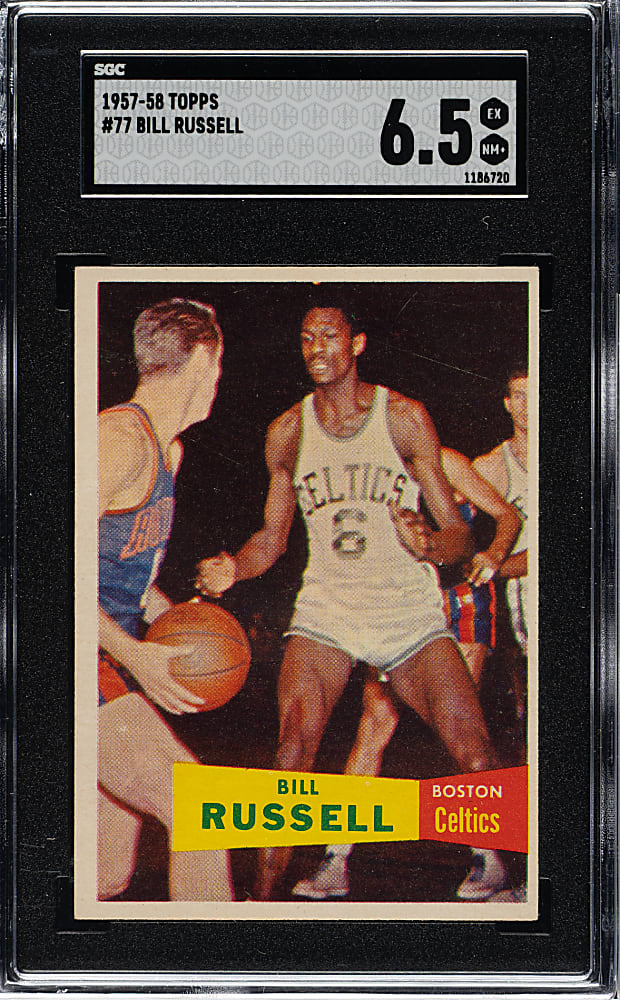 1957-1958 Topps Basketball #77 Bill Russell Rookie SGC EX/NM+ 6.5