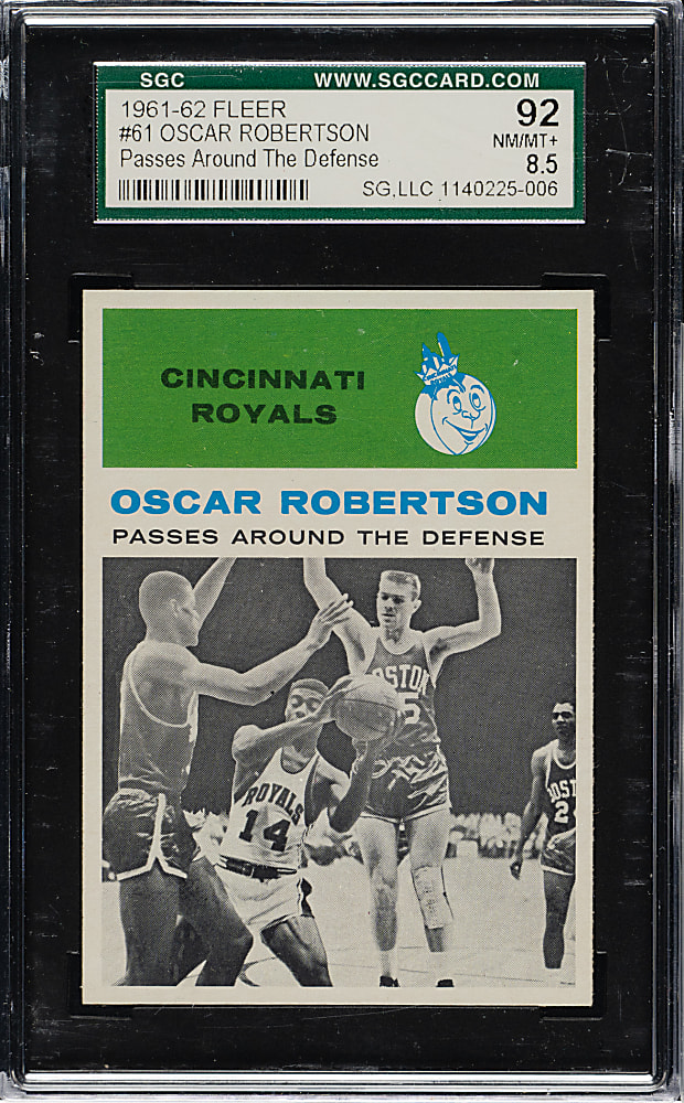 1961-1962 Fleer Basketball #61 Oscar Robertson In Action SGC NM/MT+ 92 - 1 of 1 - Highest Graded!