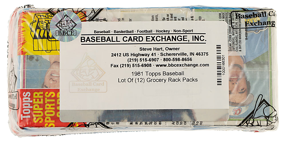 1981 Topps Unopened Grocery Rack Pack Collection (12) - BBCE