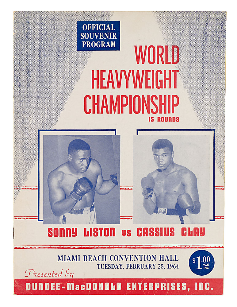 1964 Cassius Clay vs. Sonny Liston First Championship Fight Program