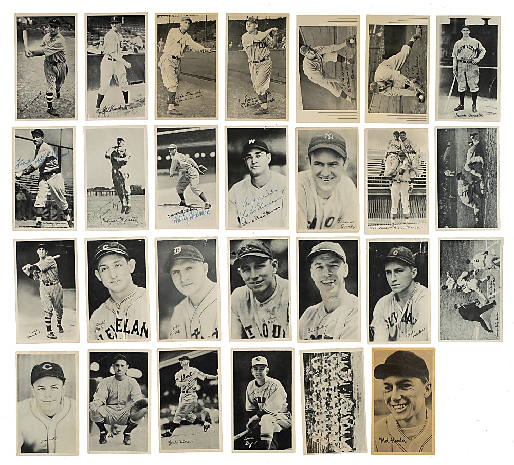 1936 R313 National Chicle "Fine Pen" and R314 Goudey "Wide Pen" Premiums Collection (48) Including 19 Signed Cards