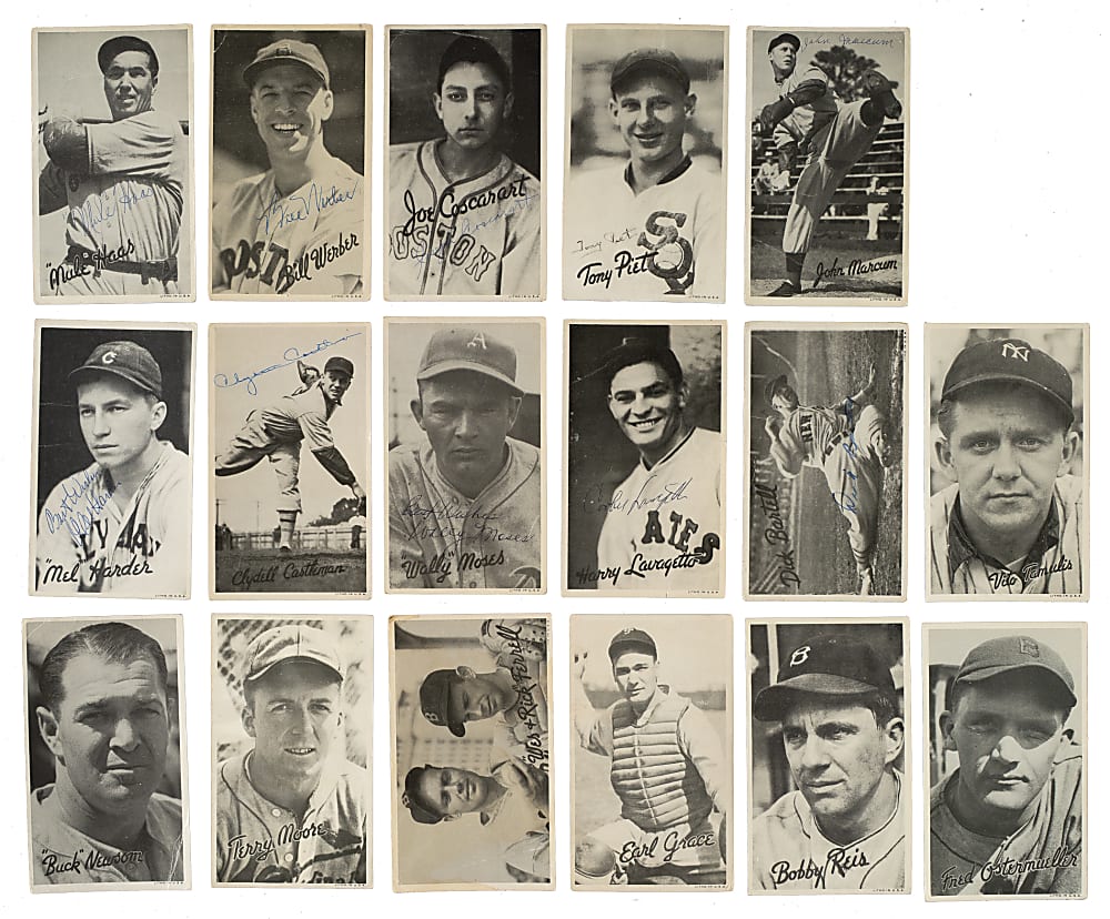 1936 R313 National Chicle "Fine Pen" and R314 Goudey "Wide Pen" Premiums Collection (48) Including 19 Signed Cards