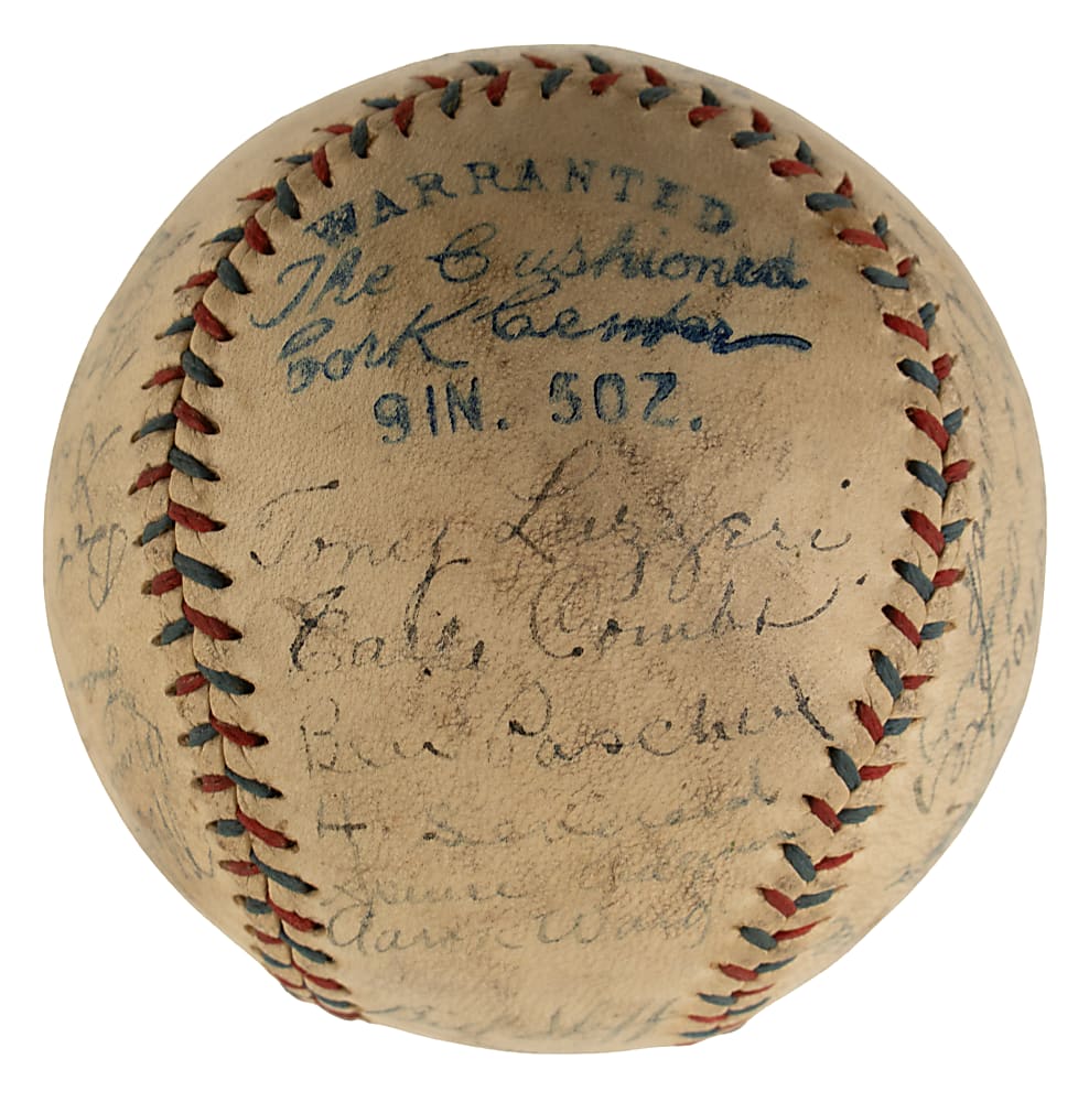 1926 New York Yankees American League Champions Team-Signed Baseball with Lou Gehrig and Miller Huggins - From the Urban Shocker Collection