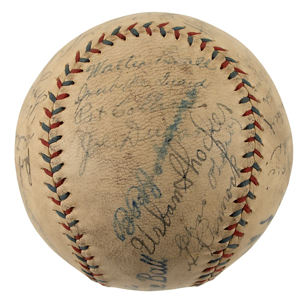 1926 New York Yankees American League Champions Team-Signed Baseball with Lou Gehrig and Miller Huggins - From the Urban Shocker Collection